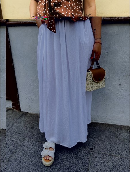 8755 Falda + Cinturon Blanca