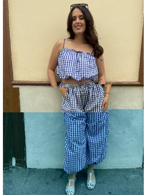 8760 Pantalon Vichy Azul