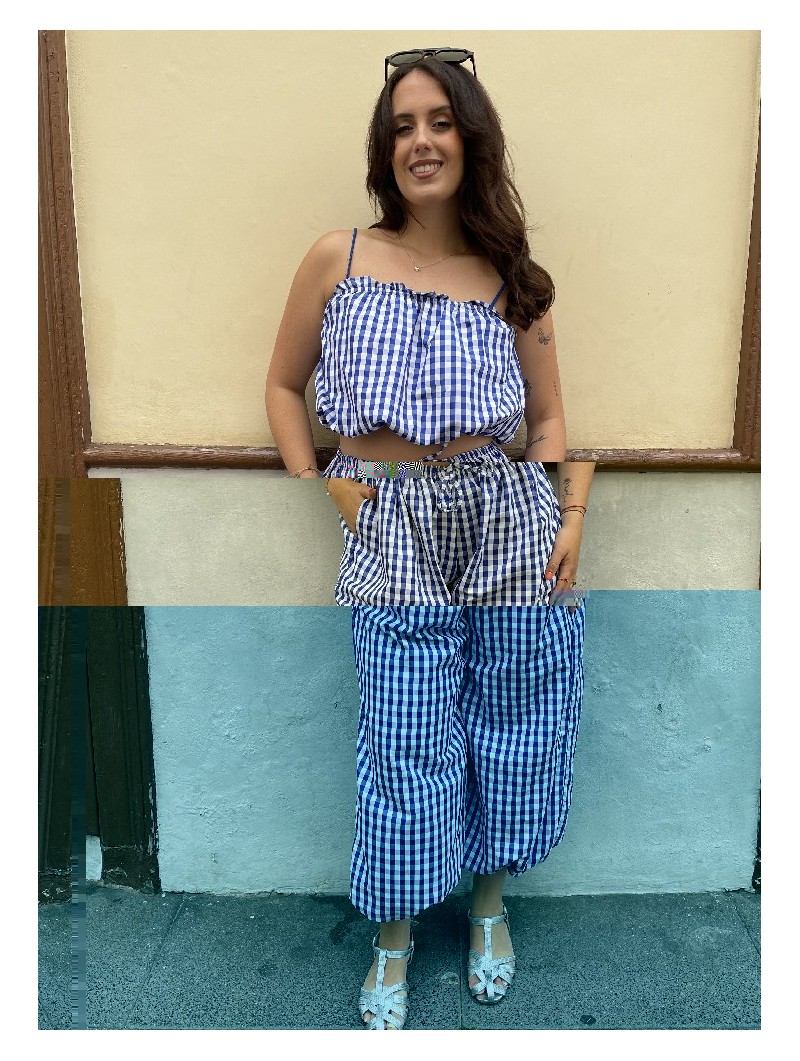 8760 Pantalon Vichy Azul