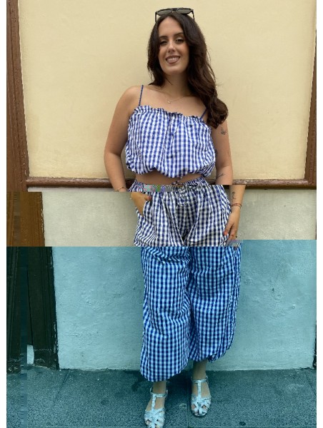 8760 Pantalon Vichy Azul
