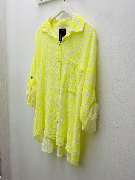 8789 Camisa Fluor Boton