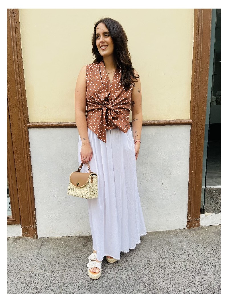 8835 Falda + Cinturon Blanca