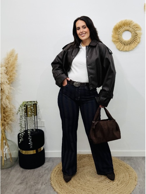 8910 Jeans Rayas Chocolate