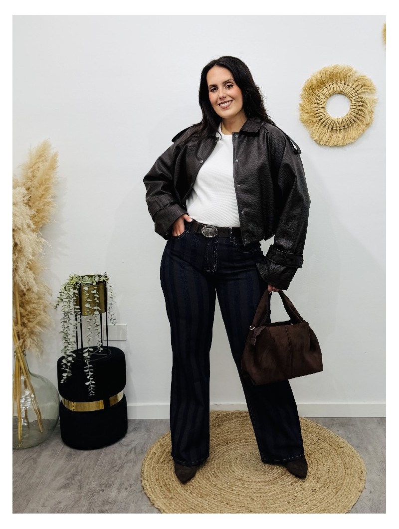 8910 Jeans Rayas Chocolate