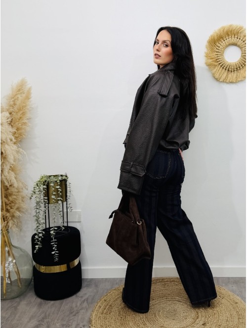 8911 Jeans Rayas Chocolate