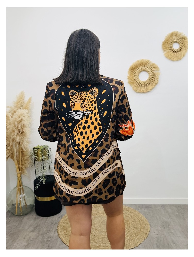 8958 Americana Estampada Leoparde