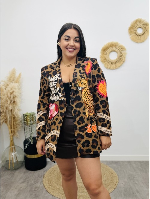8979 Americana Estampada Leoparde