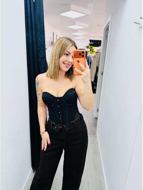 9009 Corset Encaje Chapa