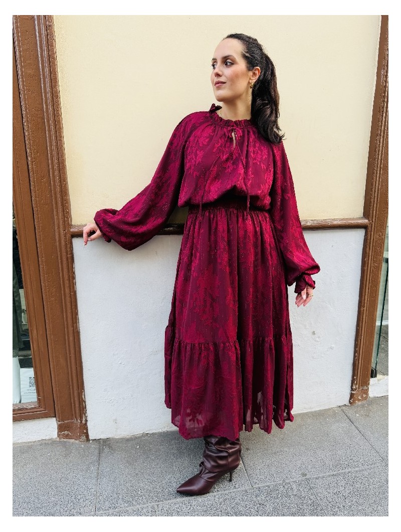 9093 Vestido Granate Gasa