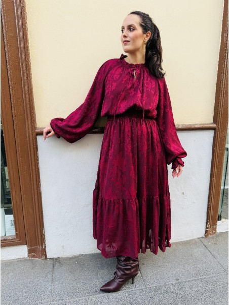 9093 Vestido Granate Gasa